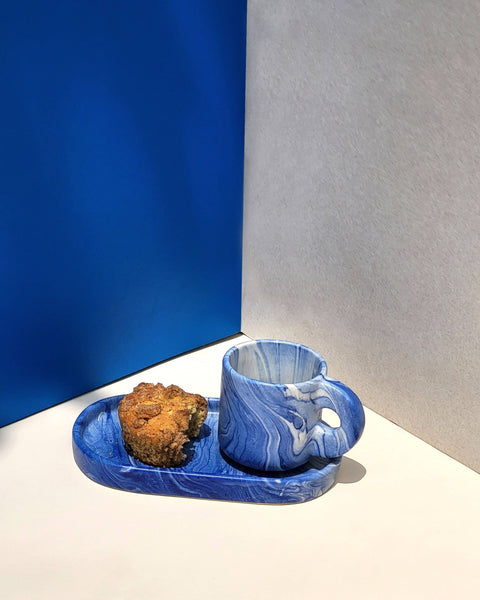 Blue Marble Small Mug & Tray